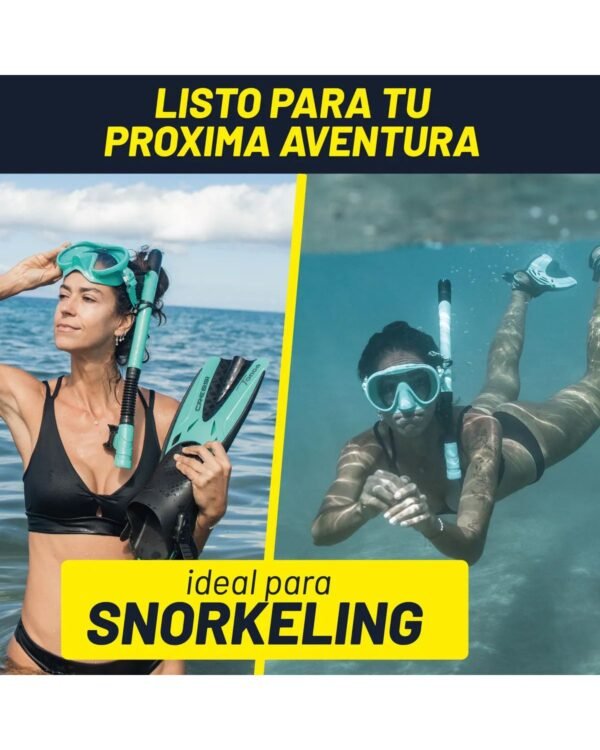 Combo Cressi Musa & Scilla Dry: Máscara y Snorkel (Aqua green) - Image 8